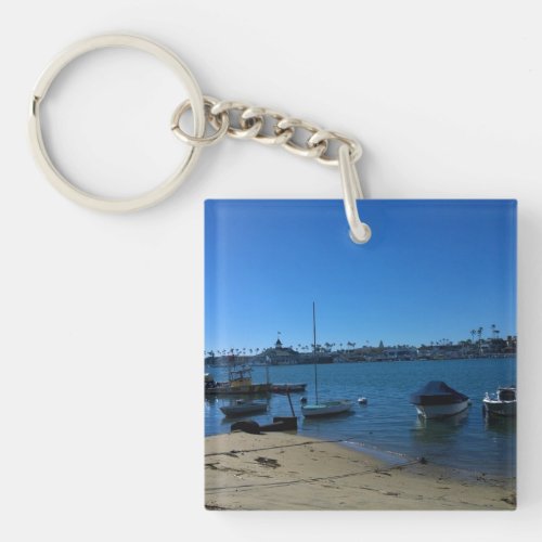 View from Balboa Island Newport Beach California Keychain