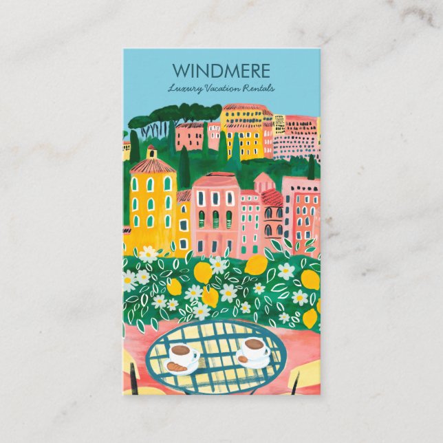 View from Balcony Vacation Rentals Realtor QR Art Business Card (Front)