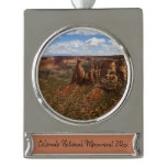 View from Canyon Rim Trail at Colorado Monument Silver Plated Banner Ornament