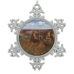 View from Canyon Rim Trail at Colorado Monument Snowflake Pewter Christmas Ornament