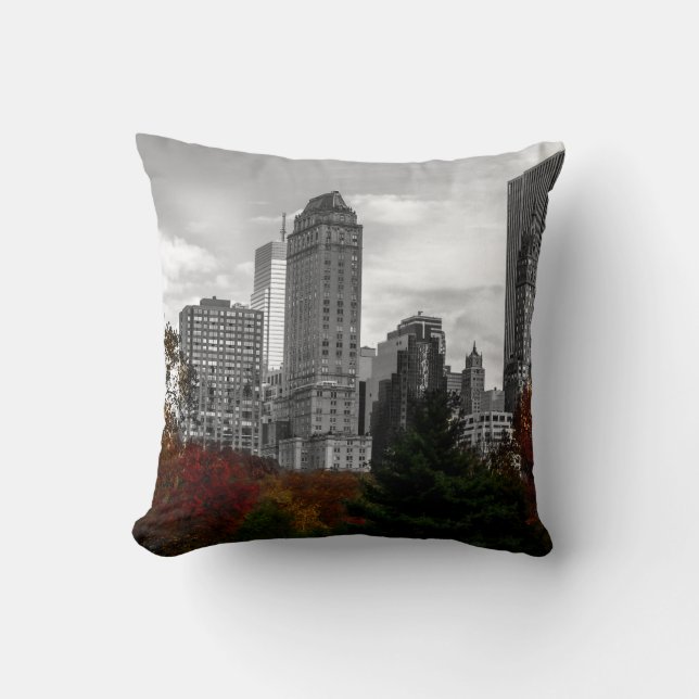 View from Central Park in New York City Throw Pillow (Front)