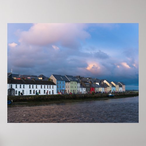 View from Claddagh of The Long Walk and Old Quays Poster