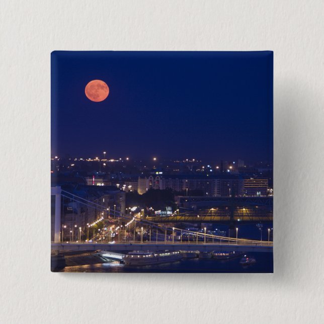 View from Fishermens Bastion next to Matyas Pinback Button (Front)