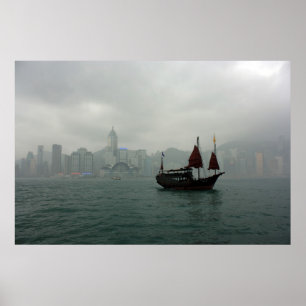 View from Kowloon toward Wan Chai, Hong Kong Poster