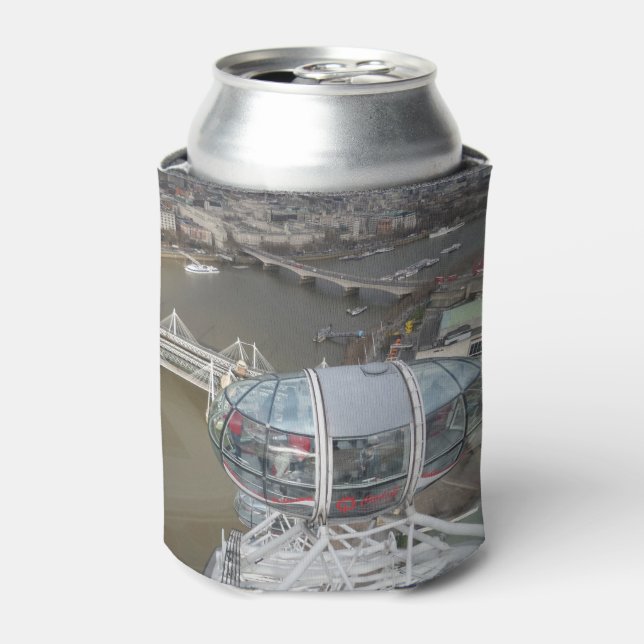 View from London Eye Custom Can Cooler (Can Front)