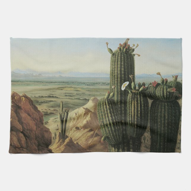 View from Maricopa Mountain Near Rio Gila by Pratt Kitchen Towel (Horizontal)