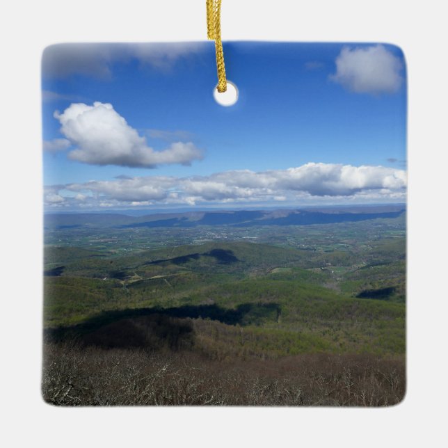 View from Mary's Rock Ceramic Ornament (Front)