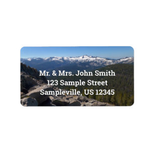 View from Mitchell Peak at Sequoia National Park Label