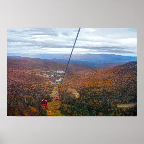 View from Mount Mansfield Vermont in Autumn Poster