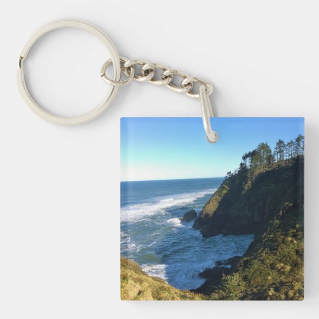 View from North Head Lighthouse, Washington Keychain (Front)