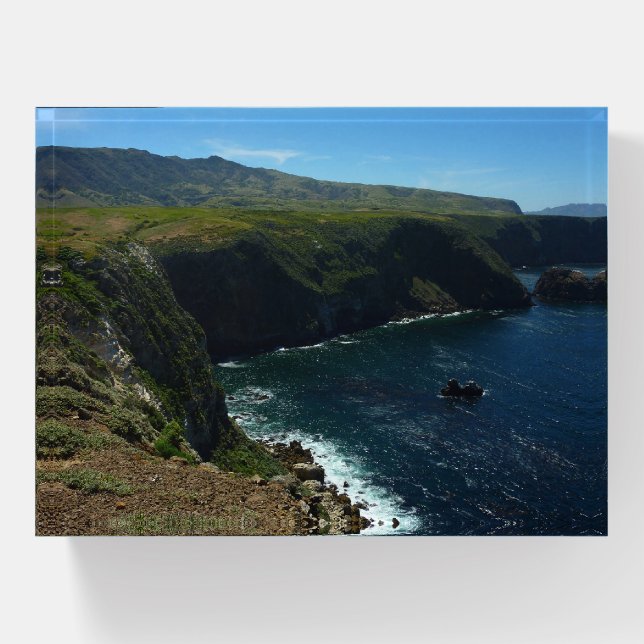 View from Santa Cruz Island in Channel Islands Paperweight (Front)