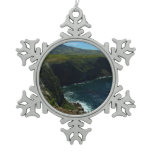 View from Santa Cruz Island in Channel Islands Snowflake Pewter Christmas Ornament