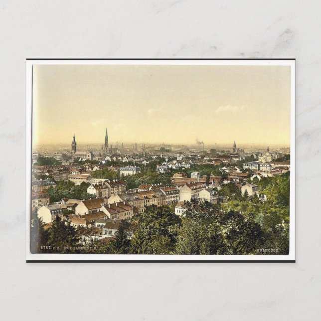 View from south, Mulhausen, Alsace Lorraine, Germa Postcard (Front)