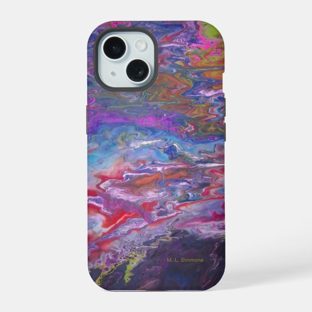 View From Space Paint Flow Art Iphone Case (Back)
