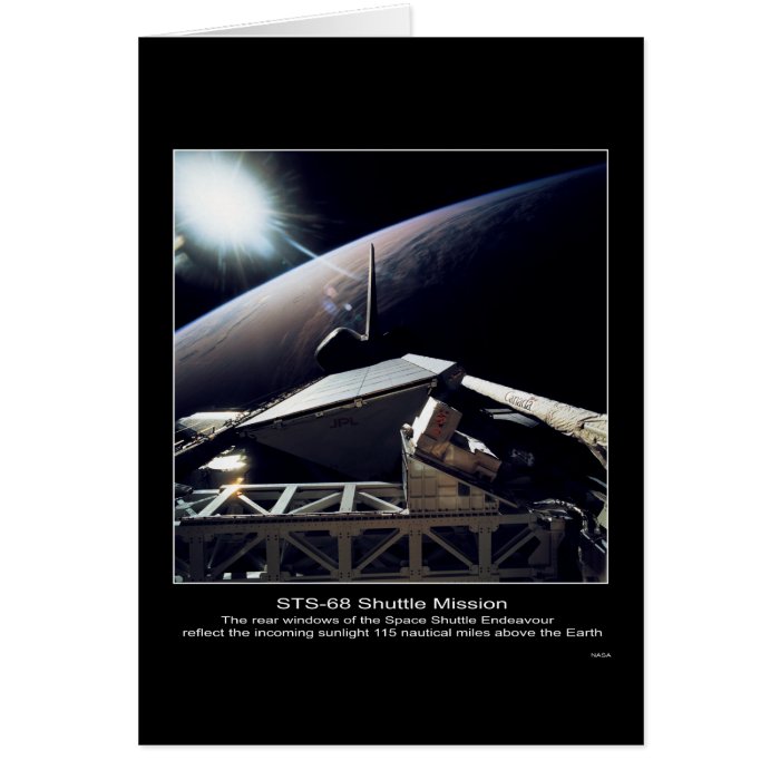 View Space Shuttle Endeavour 115 miles Earth Card