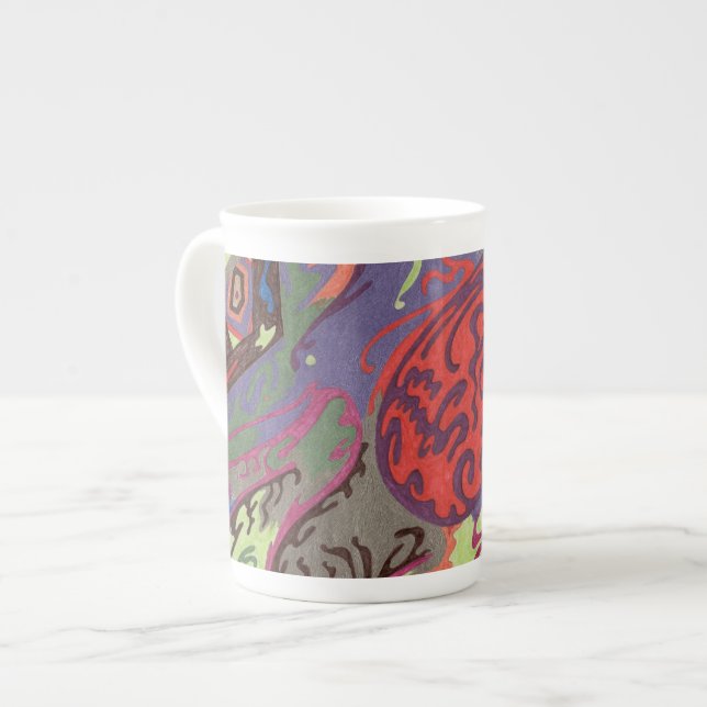 "View from spaceship" Abstract Art Bone China Mug (Front Left)