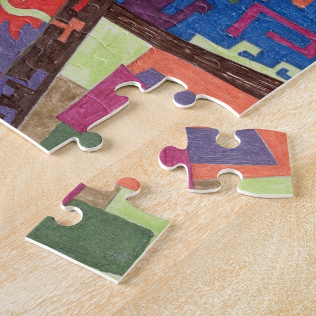 "View from spaceship" Abstract Art Jigsaw Puzzle (Side)