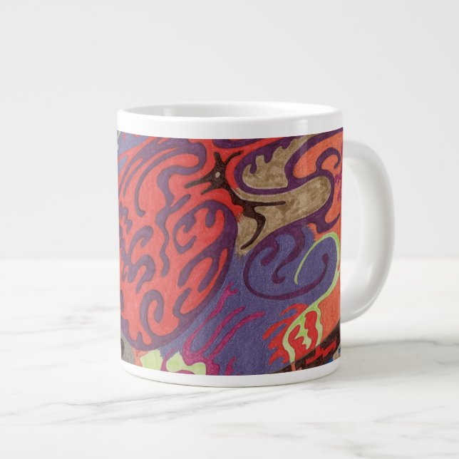 "View from spaceship" Abstract Art Large Coffee Mug (Front Right)