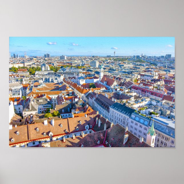 View from St. Stephen's Cathedral Tower, Vienna Poster (Front)