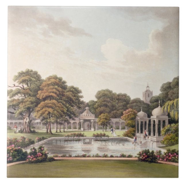 View from the dome, Brighton Pavilion, engraved by Ceramic Tile (Front)