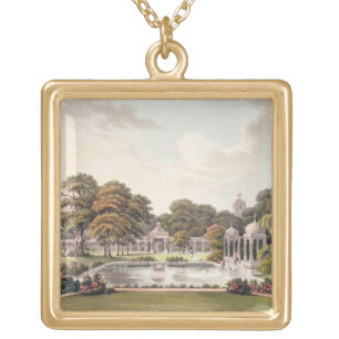 View from the dome, Brighton Pavilion, engraved by Gold Plated Necklace