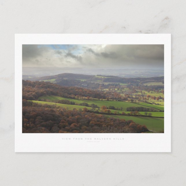 View from the Malvern Hills Postcard (Front)