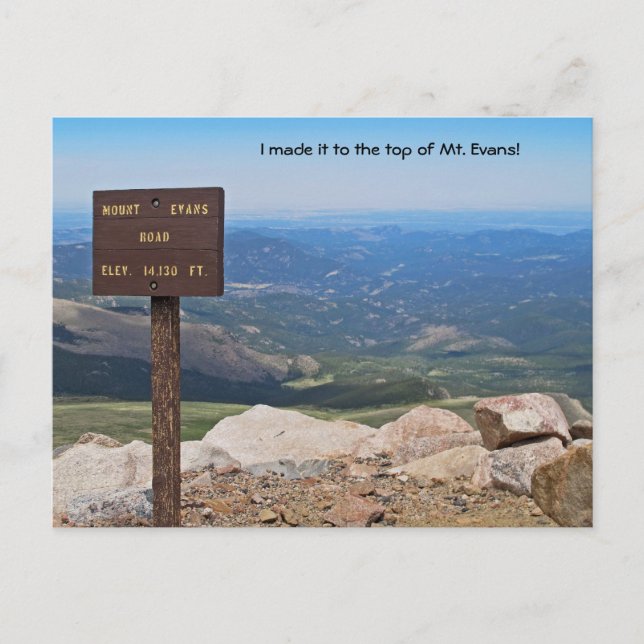 View from the Top of Mt. Evans Postcard (Front)