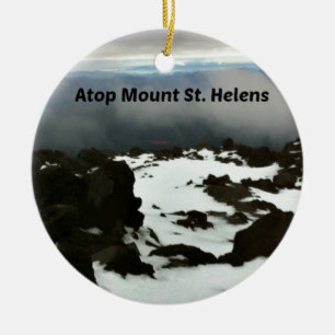 View from the top of Mt. St. Helens Ceramic Ornament