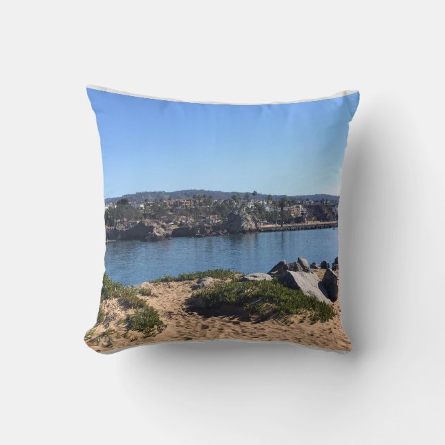 View from the Wedge, Newport Beach, California Throw Pillow (Front)