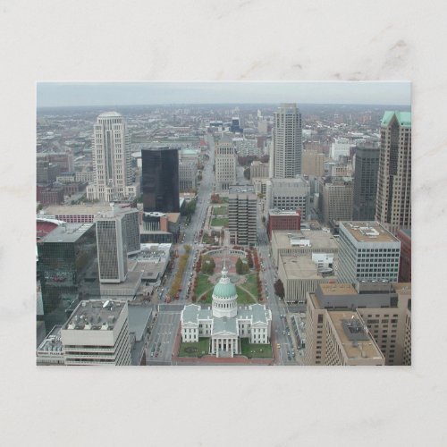 View from top of Gateway Arch St  Louis Postcard