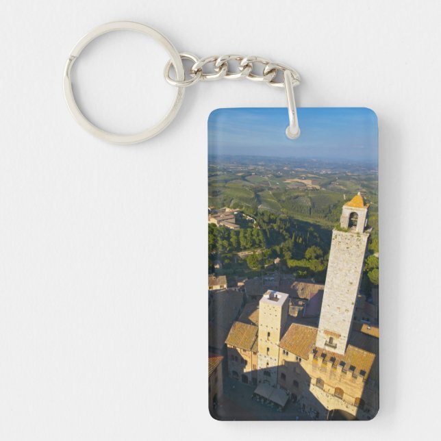 View From Tower, San Gimignano, Siena, Tuscany Keychain (Front)