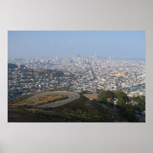 View from Twin Peaks San Francisco Poster
