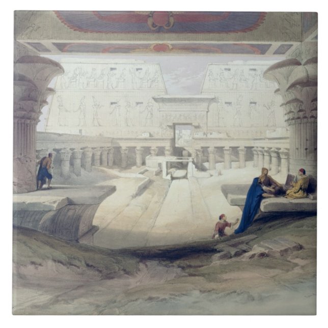 View from under the Portico of Temple of Edfou, Up Ceramic Tile (Front)