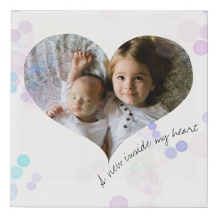View inside my heart loved ones portrait faux canvas print