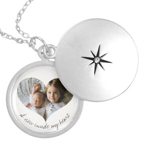 View inside my heart loved ones portrait locket necklace