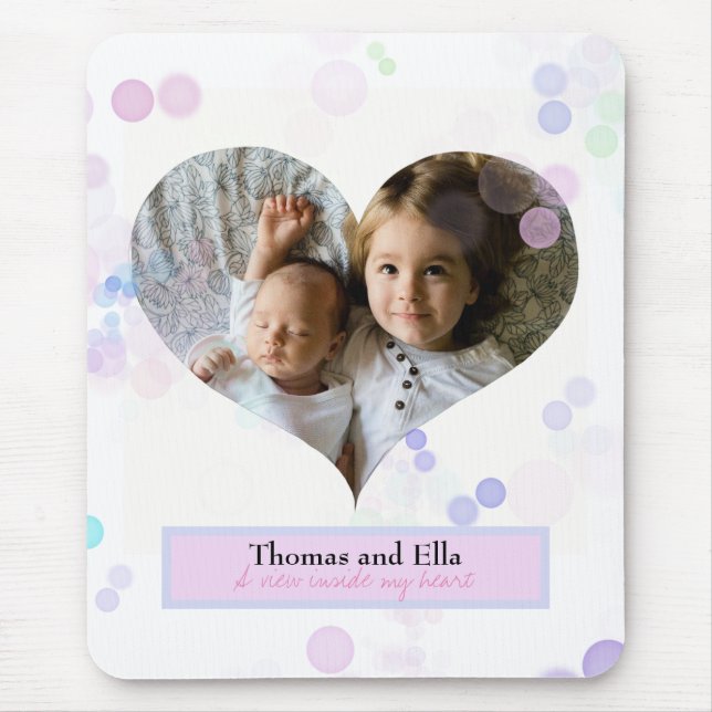 View inside my heart loved ones portrait mouse pad (Front)