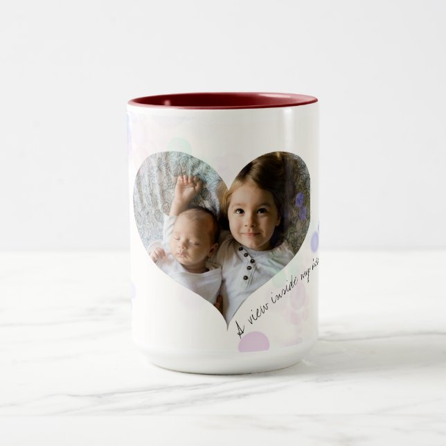 View inside my heart loved ones portrait mug (Center)