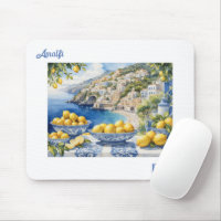 View Italian Amalfi Coast blue white tiles lemons