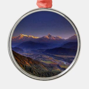 View Landscape : HIMALAYA POKHARA NEPAL Metal Ornament