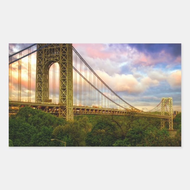 View looking South - West from Manhattan Rectangular Sticker (Front)