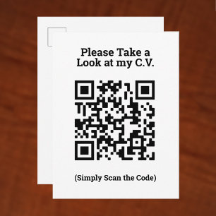 View My C.V. by QR Code on a Postcard