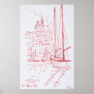 View Notre-Dame de la Garde Old Port, Marseille Poster