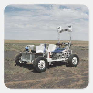 View of a 1-G Lunar Rover Vehicle Square Sticker