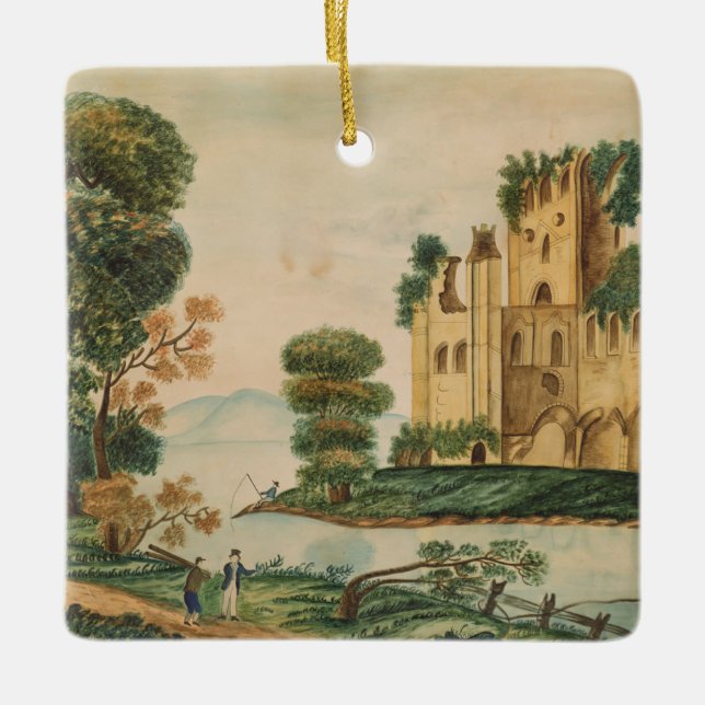 View of a Castle Ceramic Ornament (Front)