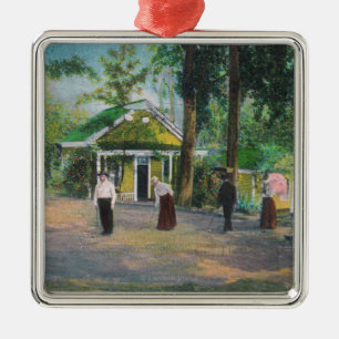 View of a Croquet GameHarbin Springs, CA Metal Ornament