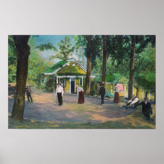 View of a Croquet GameHarbin Springs, CA Poster (Front)