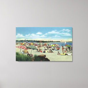 View of a Crowded Craigville Beach Canvas Print