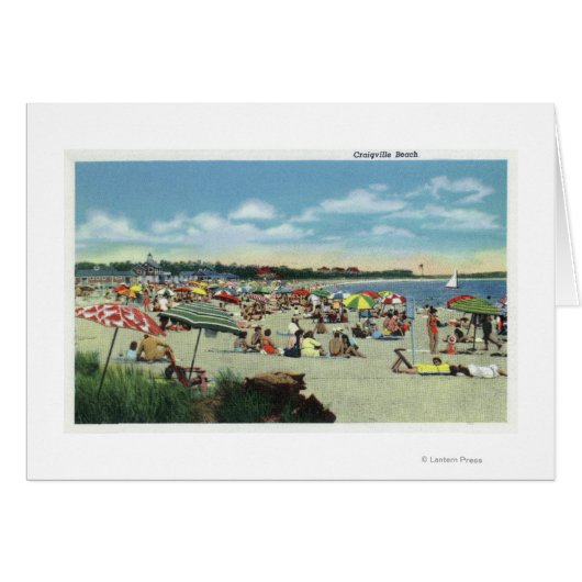 View of a Crowded Craigville Beach Cards (Front Horizontal)