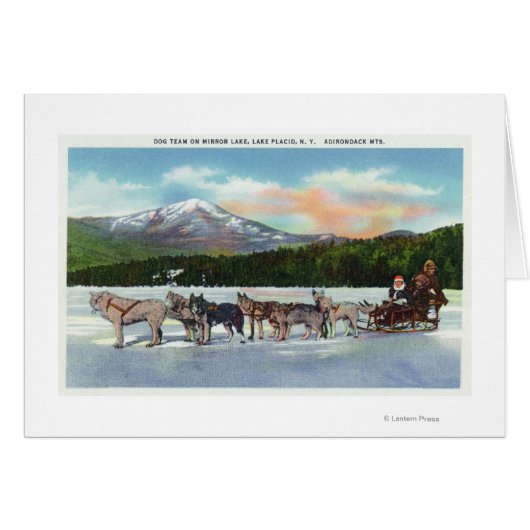 View of a Dogsled Team on Mirror Lake (Front Horizontal)