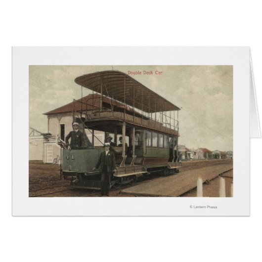 View of a Double Decker Cable Car Cards (Front Horizontal)